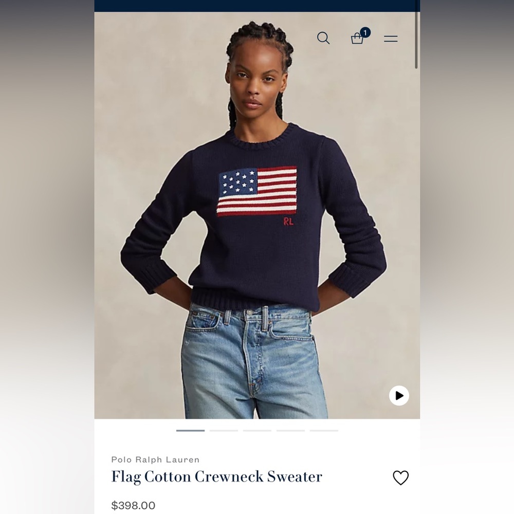 Ralph Lauren Flag Cotton Crewneck Sweater